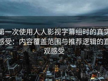 第一次使用人人影视字幕组时的真实感受：内容覆盖范围与推荐逻辑的直观感受