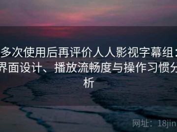 多次使用后再评价人人影视字幕组：界面设计、播放流畅度与操作习惯分析