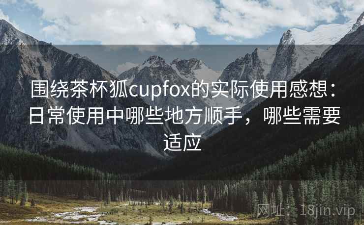 围绕茶杯狐cupfox的实际使用感想：日常使用中哪些地方顺手，哪些需要适应