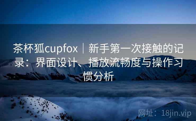 茶杯狐cupfox｜新手第一次接触的记录：界面设计、播放流畅度与操作习惯分析