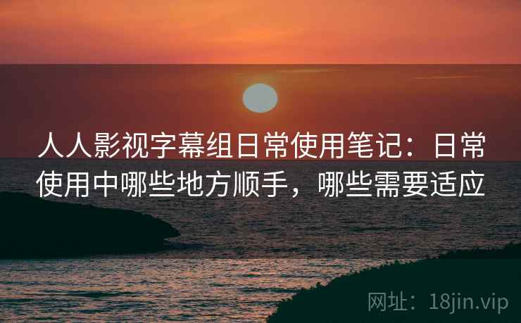 人人影视字幕组日常使用笔记：日常使用中哪些地方顺手，哪些需要适应